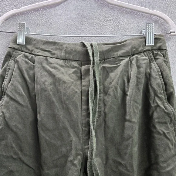 Vince Women Pants Medium Green Cropped Drawstring Pockets High Rise 22 in Inseam - Picture 11 of 12